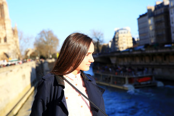 Obraz premium Portrait of beautiful girl in Paris, France