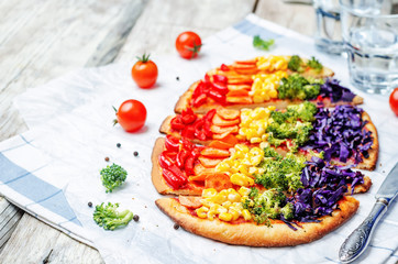 rainbow vegan pizza