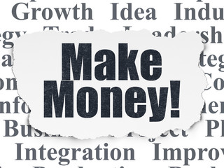 Finance concept: Make Money! on Torn Paper background