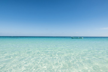 Fototapeta na wymiar white tropical beach in the caribbean sea