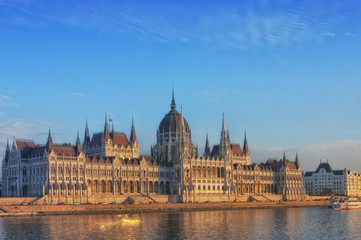 Fototapeta na wymiar Building of Hungarian Parliament.