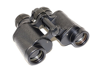 Binoculars on a white background