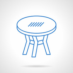 Round table blue flat line vector icon