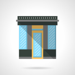 Market storefront flat color design vector icon