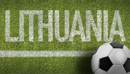 Lithuania Ball in a Soccer Field