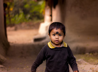 An indian village kid in the Sundarban region of West Bengal, India