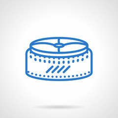 Seat pouf  simple blue line vector icon