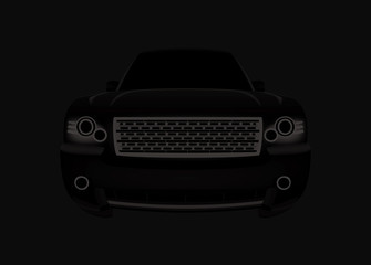 Modern  black  car  vector illustration.
