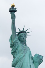 Fototapeta na wymiar Statue of Liberty on a light gray background. New York City, USA.