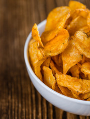 Chilli Potato Chips (close-up shot)