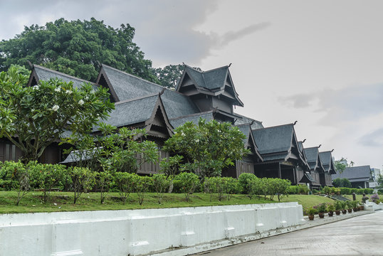 reconstruction of the ancient palace of wood of the sultan in Melaca, Malaysia