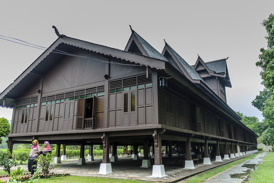 reconstruction of the ancient palace of wood of the sultan in Melaca, Malaysia