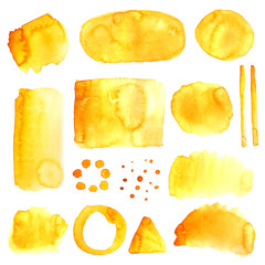 Yellow grunge style watercolor spots