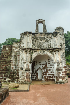 ruins of the first Portuguese fortress in Melaca, Malaysia