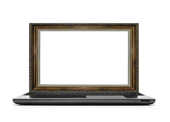 Laptop with a frame for the picture instead of the monitor. 