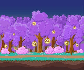 Landscape for game.Background for game. Seamless cartoon landscape. vector unending background.