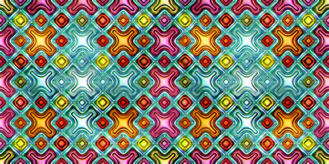 Seamless texture  abstract shiny colorful background 3D illustration