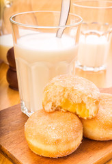 breakfast; pastries filled with cream chocolate and milk