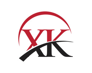 XK red letter logo swoosh