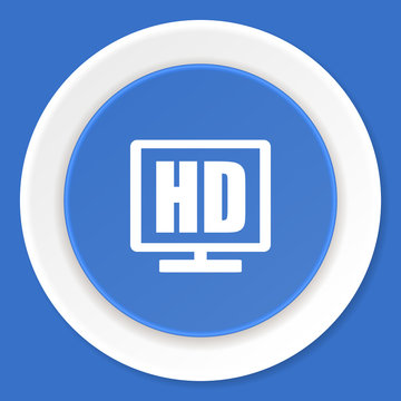 hd display blue flat design modern web icon