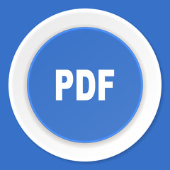 pdf blue flat design modern web icon