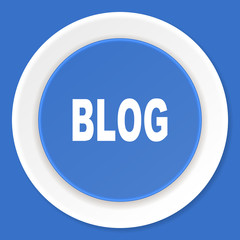 blog blue flat design modern web icon