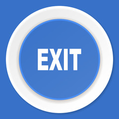 exit blue flat design modern web icon