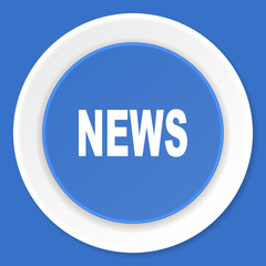 news blue flat design modern web icon