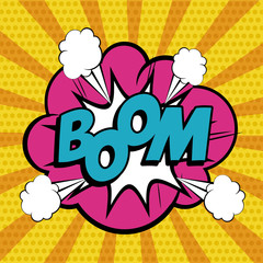 Retro message design, pop art style, vibrant colors