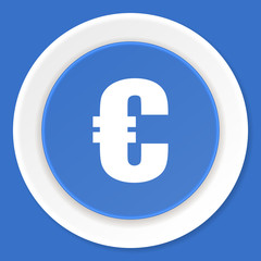 Obraz premium euro blue flat design modern web icon