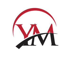 YM red letter logo swoosh
