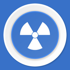 radiation blue flat design modern web icon