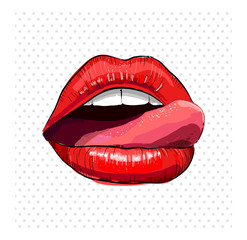 Obraz premium sexy red lips