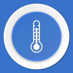 thermometer blue flat design modern web icon