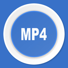 mp4 blue flat design modern web icon
