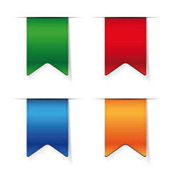 Vector Ribbon set - red, blue, green, orange