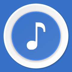 music blue flat design modern web icon
