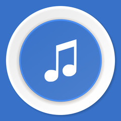 music blue flat design modern web icon