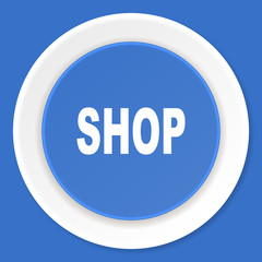 shop blue flat design modern web icon