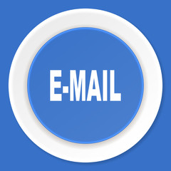 email blue flat design modern web icon