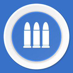 ammunition blue flat design modern web icon