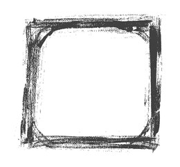 Vector hand drown old painted black and white frame. Vector illustration