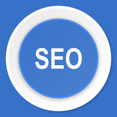 seo blue flat design modern web icon