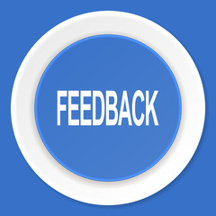 feedback blue flat design modern web icon
