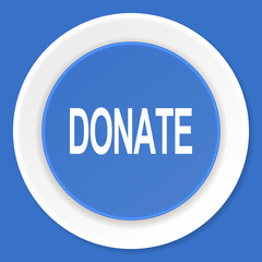 donate blue flat design modern web icon