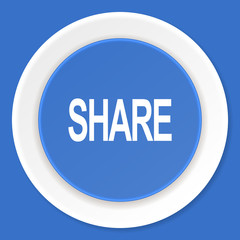 share blue flat design modern web icon