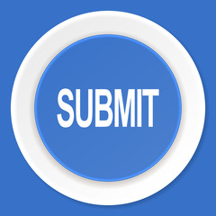 submit blue flat design modern web icon