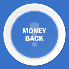 money back blue flat design modern web icon