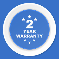 warranty guarantee 2 year blue flat design modern web icon