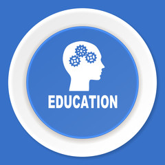 education blue flat design modern web icon